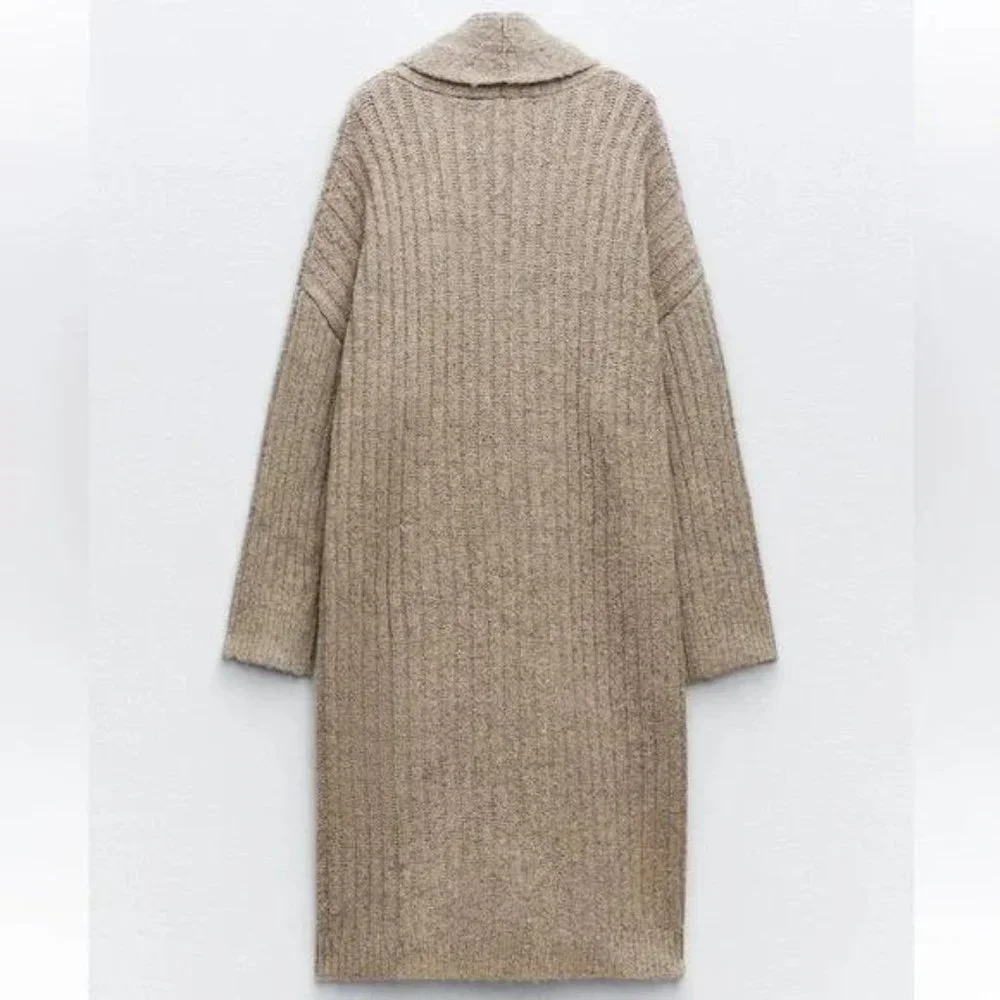 ZARA RIB KNIT COAT - Picture 2 of 2